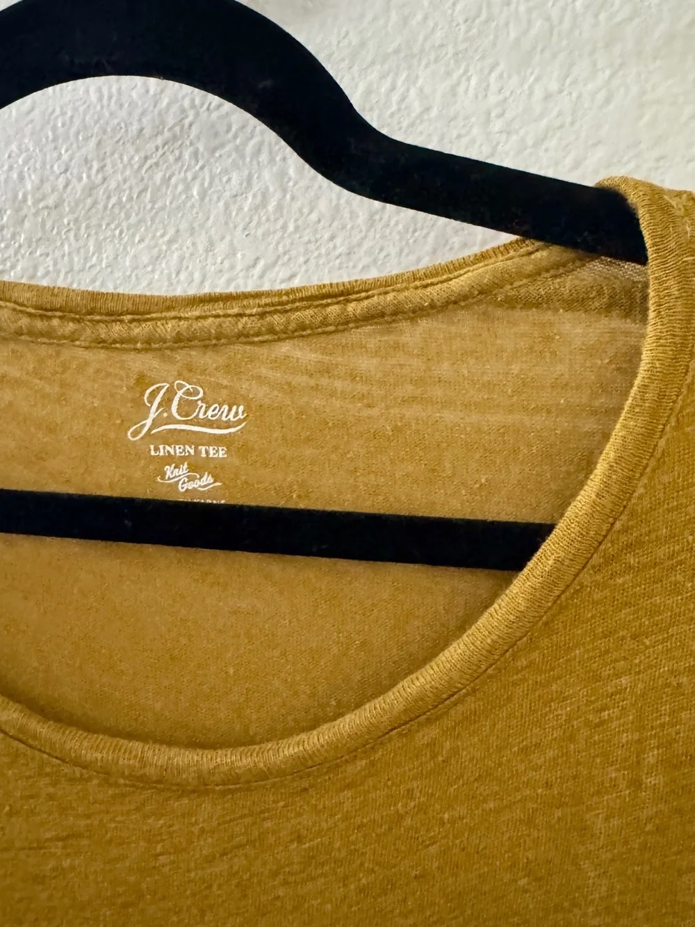 J. Crew Linen Blend Short Sleeve Tee in Mustard
